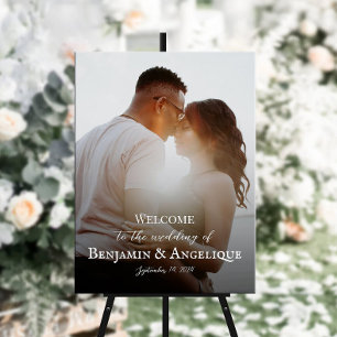 Wedding welcome sign poster with photo