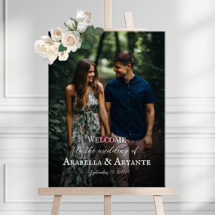 Wedding welcome sign poster with photo