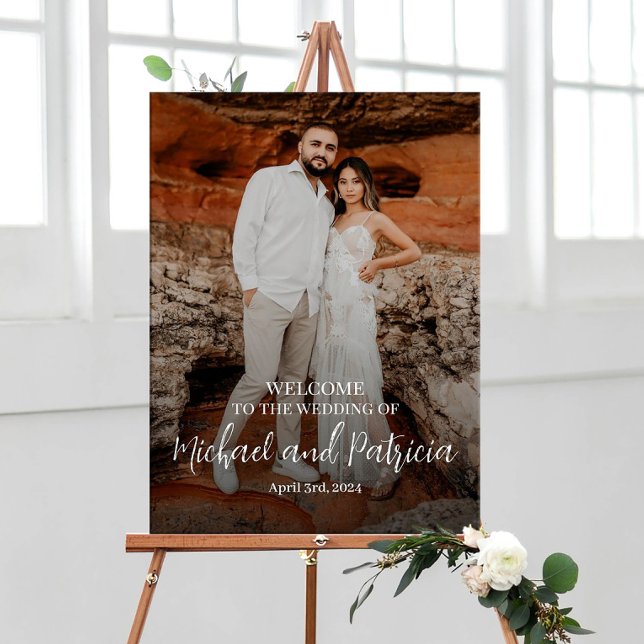 Wedding welcome sign poster with photo (Creator Uploaded)