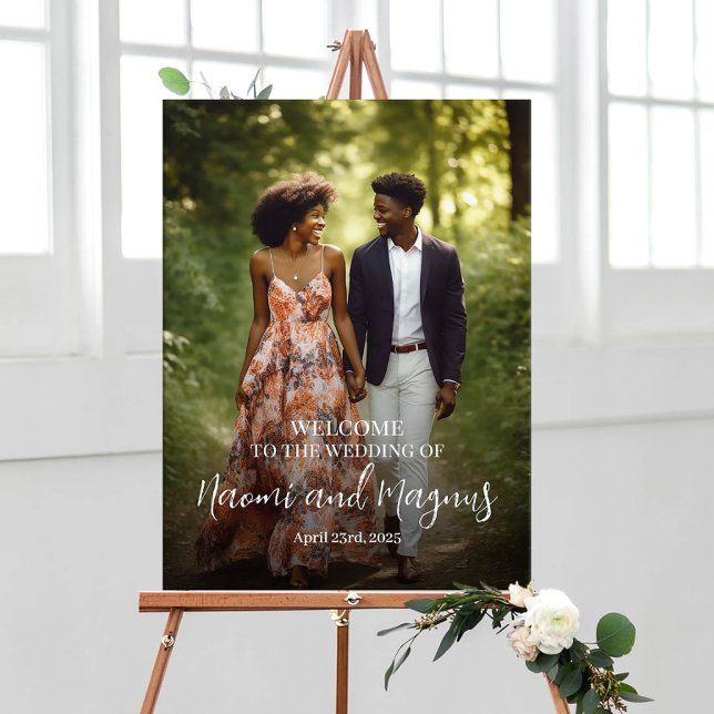 Wedding welcome sign poster with photo (Creator Uploaded)