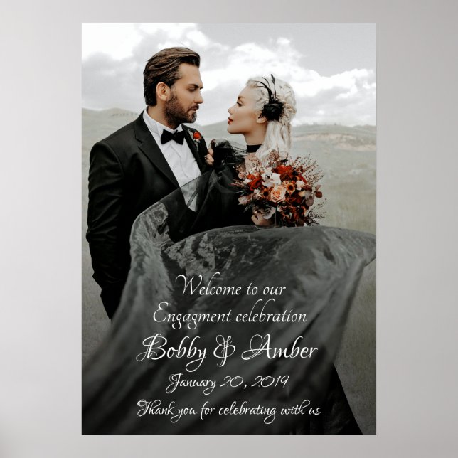 Wedding welcome sign poster with photo (Front)