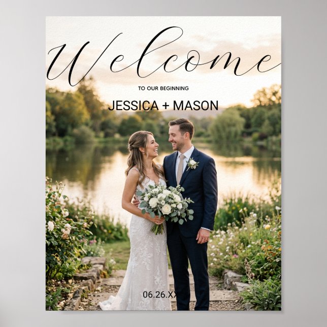 Wedding Welcome Sign Poster with Photo (Front)