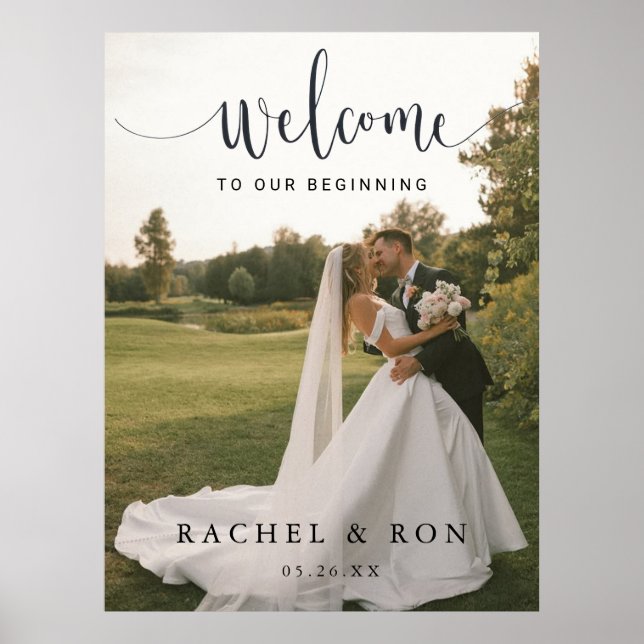 Wedding Welcome Sign Poster with Photo (Front)