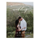 Wedding Welcome Sign Poster with Photo White