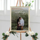 Wedding Welcome Sign Poster with Photo White