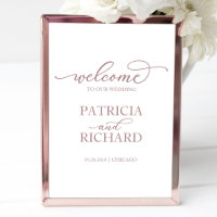 Wedding Welcome Sign | Simple Rose Gold Script