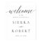 Wedding Welcome Sign with Elegant Black Script