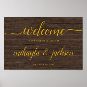 Wedding Welcome Sign with Handwriting Script
