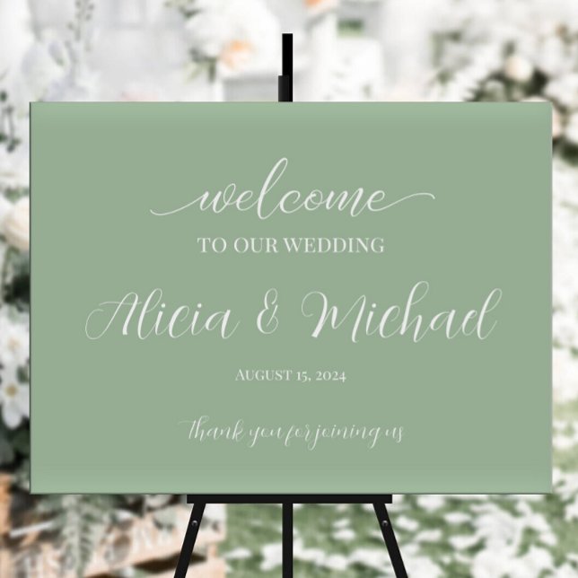Wedding welcome sign with mint green (Creator Uploaded)