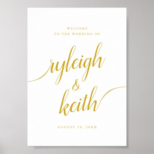 Wedding Welcome Sign with Trendy Calligraphy (Front)