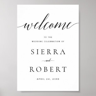 Wedding Welcome Sign with True Black Script