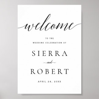 Wedding Welcome Sign with True Black Script