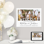 Wedding Welcome Simple Elegant 3 Photo Collage Poster<br><div class="desc">Welcome wedding guests to your ceremony or reception with an elegant custom 3 photo collage 18"x24" poster. Pictures and all text are simple to personalize. (IMAGE PLACEMENT TIP: An easy way to center a photo exactly how you want is to crop it before uploading to the Zazzle website.) The modern...</div>
