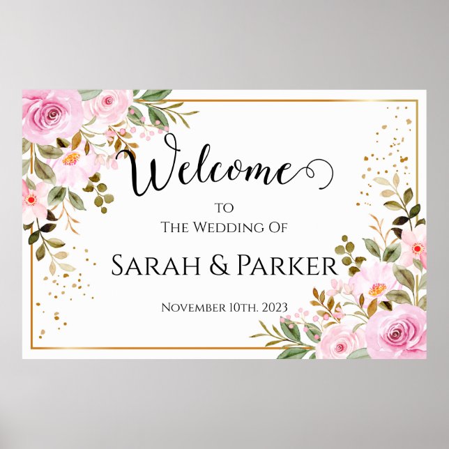 Wedding welcome sing poster print  (Front)