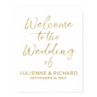 Wedding Welcome Stylish Golden Lettered Sign