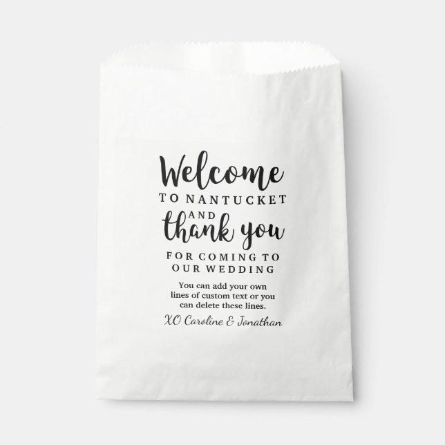 Wedding Welcome Thank You Hotel Custom Favour Bag (Front)