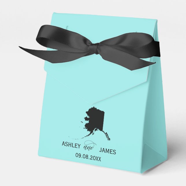 Wedding Welcome to Alaska Favour Box, State Map Box (Front Side)