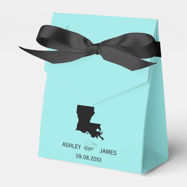 Wedding Welcome to Louisiana Favour Box State Map (Front Side)