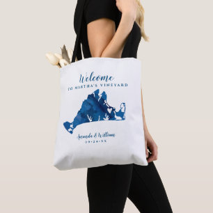 Wedding Welcome to Martha's Vineyard Movable Heart Tote Bag