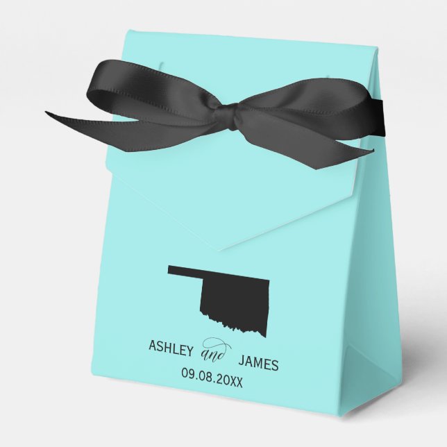Wedding Welcome to Oklahoma Favour Box, State Map Box (Front Side)