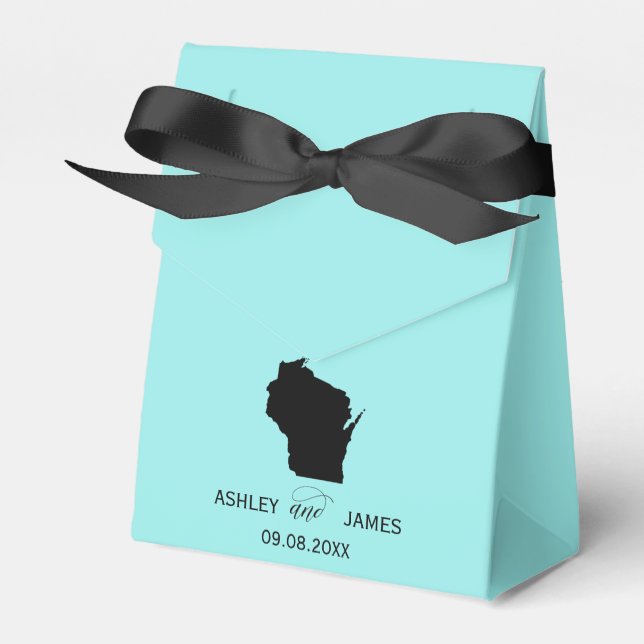 Wedding Welcome to Wisconsin Favour Box with Map (Front Side)