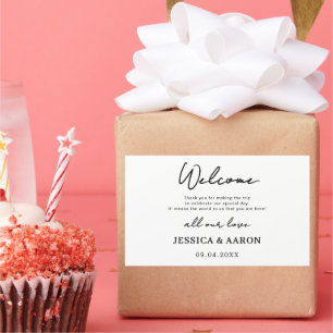 Wedding Welcome wedding thank you bag for Hotel Rectangular Sticker