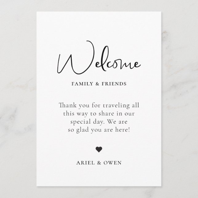 Wedding Welcome Weekend Timeline Programme (Front)