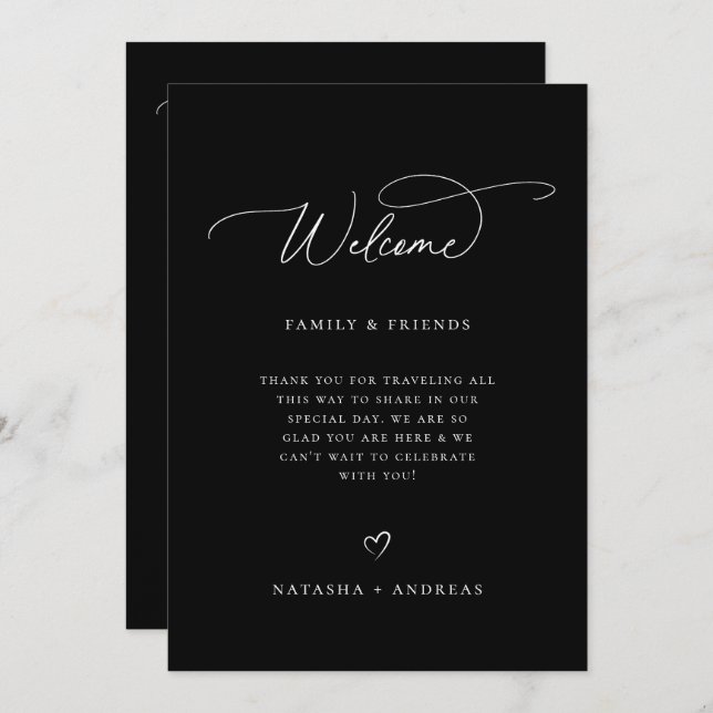 Wedding Welcome Weekend Timeline Programme (Front/Back)
