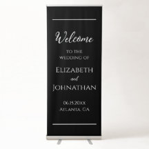Wedding Welcome with Names of Bride & Groom Black