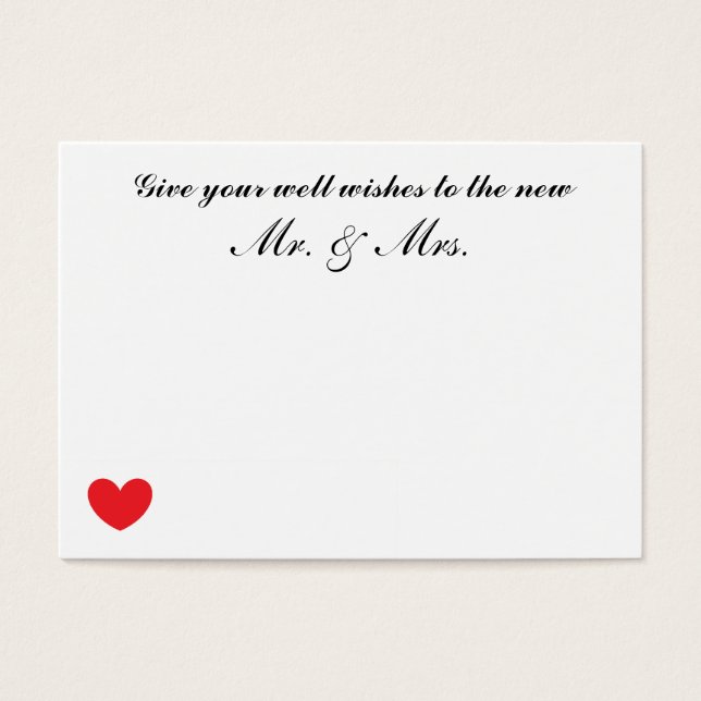 Wedding "Well Wishes" Cards (Front)