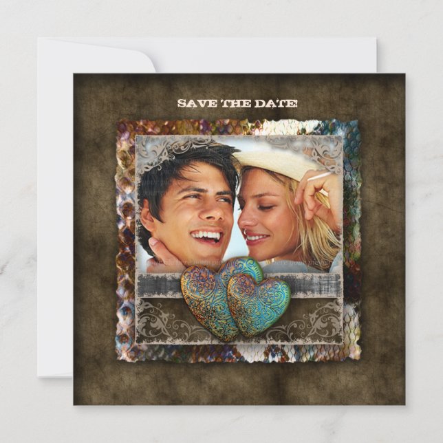 Wedding Western Suede Engagement Valentine Invitation (Front)