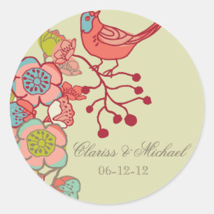 Wedding Whimsy Birds Customised Wedding Stickers