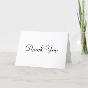 Wedding White Black Thank You Card