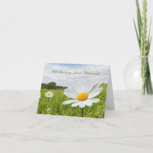 Wedding white daisy Junior Bridesmaid Invitation
