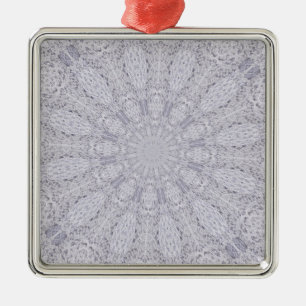 Wedding White Lace Mandala Kaleidoscope Abstract 1 Metal Tree Decoration