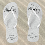Wedding White Lace Personalised Bride Jandals<br><div class="desc">This design was created through digital art. It may be personalised by clicking the customise button and changing the colour, adding a name, initials or your favourite words. Contact me at colorflowcreations@gmail.com if you with to have this design on another product. Purchase my original abstract acrylic painting for sale at...</div>