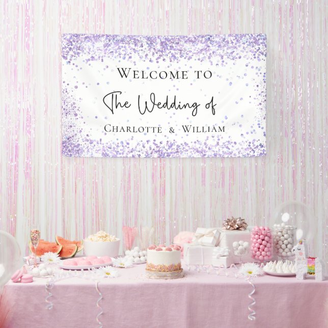 Wedding white lavender welcome banner (Party)