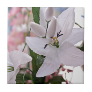wedding white lily flowers floral flora love vines tile