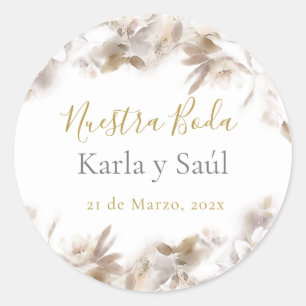 Wedding white rose sticker 