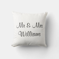 Wedding White "We Did" Monogrammed Pillow