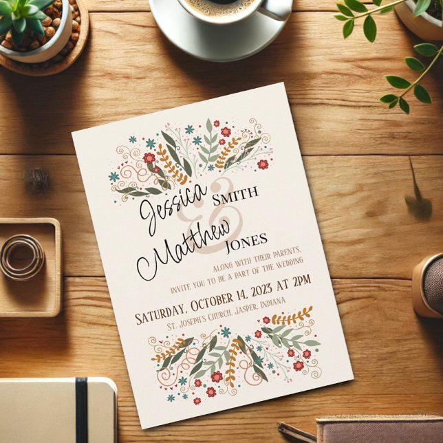 Wedding Wildflowers Inspirivity Elegant stylish Invitation (Creator Uploaded)