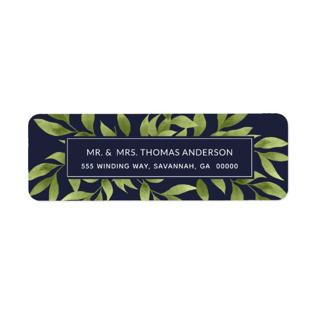 Wedding Willows Watercolor Greenery Address Labels (Front)
