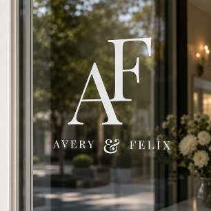 Wedding Window Cling   Custom Monogram Glass Decal