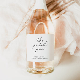 Wedding Wine Bottle Label Sticker with Script