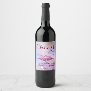 Wedding wine cherry blossom customisable label