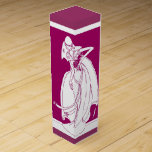 Wedding wine gift for or from the bride wine box<br><div class="desc">Illustration of a bride with flowers and veil,  gathering her skirts Room to add words to personalise</div>