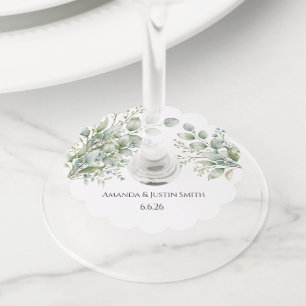 Wedding wine glass tag