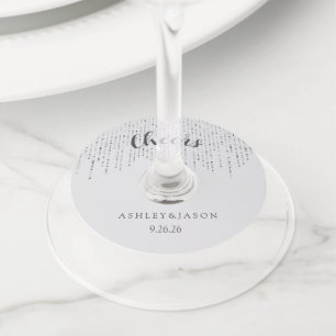 Wedding wine glass tag