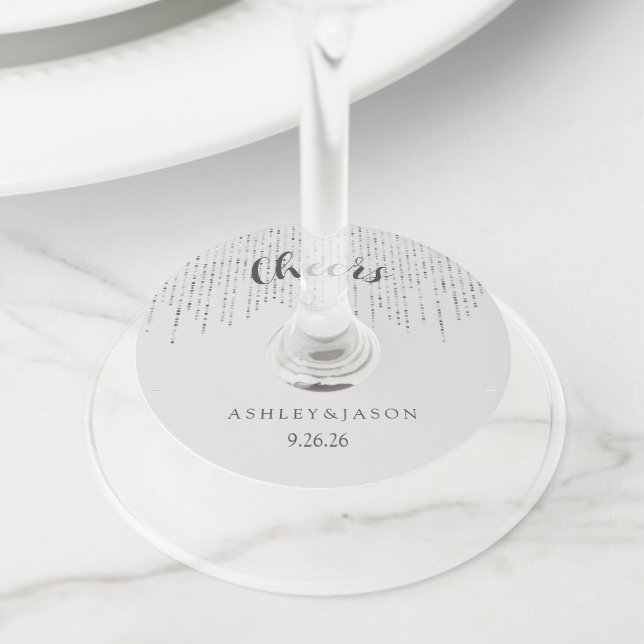 Wedding  wine glass tag (Close Up)