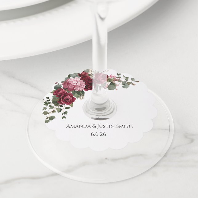 Wedding  wine glass tag (Close Up)